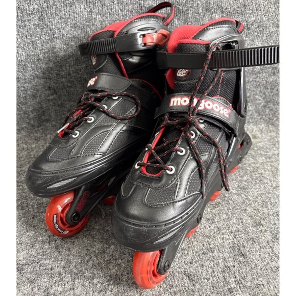 Mongoose Adjustable Inline Skates Size 5-8 Black & Red - Picture 1 of 6